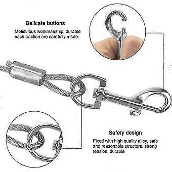 10ft/16ft/33ft Dog Tether Cable 5m Red compatible with Small Medium Size Pets