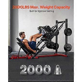 Leg Press Hack Squat Machine - 2000 Lbs Draagvermogen - Koolstofstaal - Beentrainer