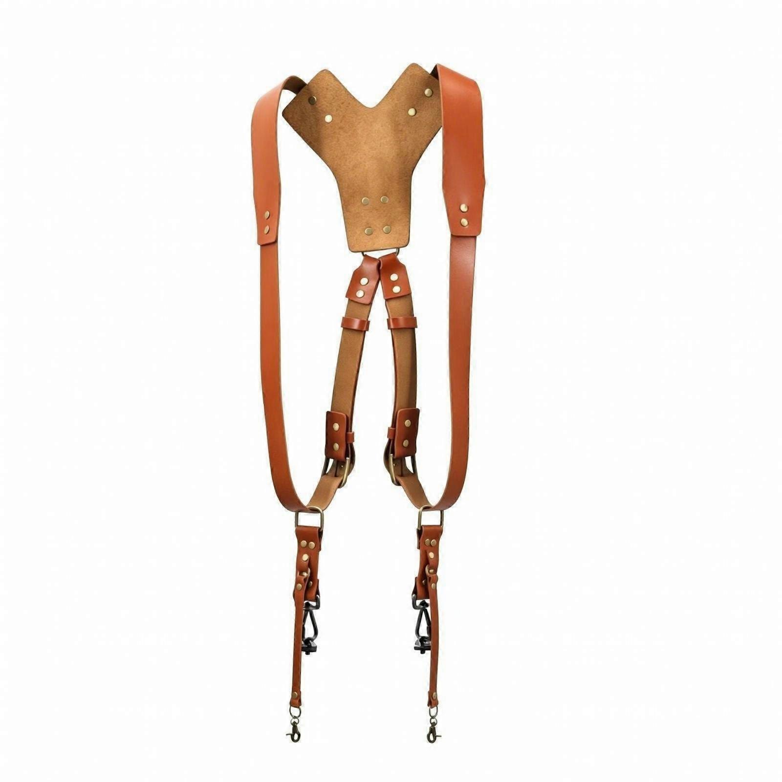 Adjustable Leather Camera Shoulder Strap | Camera Strap with Brass Hardware, for