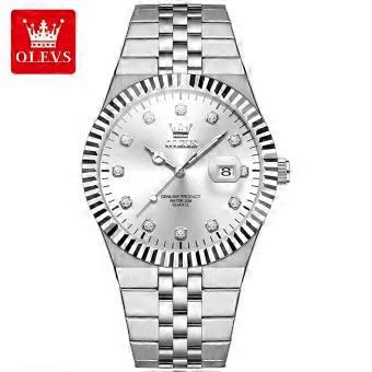 OLEVS 2989 Luxury    Classic Calendar Waterproof Gold Stainless Steel Luminous Quartz Business Watch for Man
