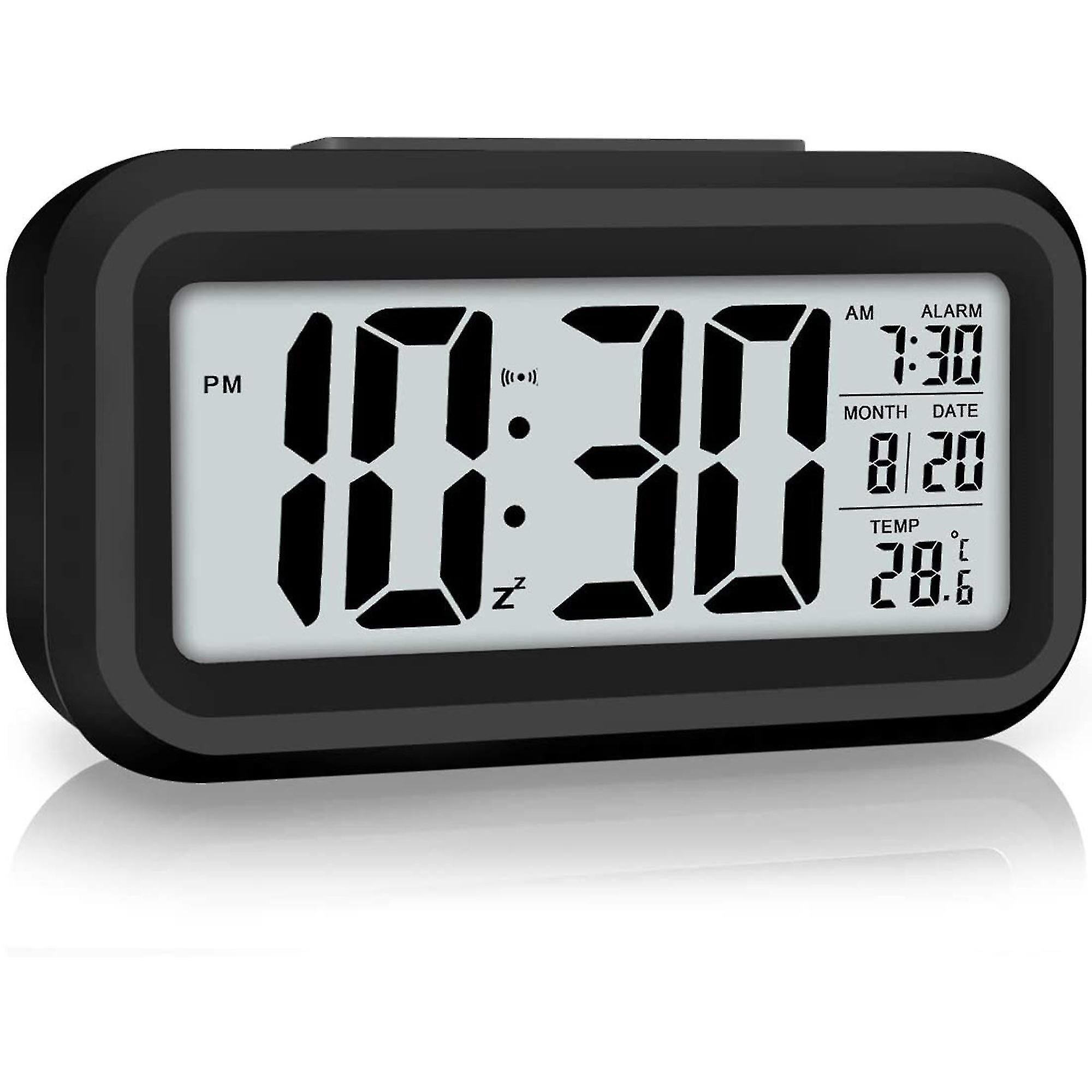 Digital väckarklocka Natt ljus klocka timer snooze termometer sovrum batteri drivs