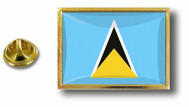 Pine PineS Badge Pin-apos;s Metal With Butterfly Pinch Flag St. Lucia