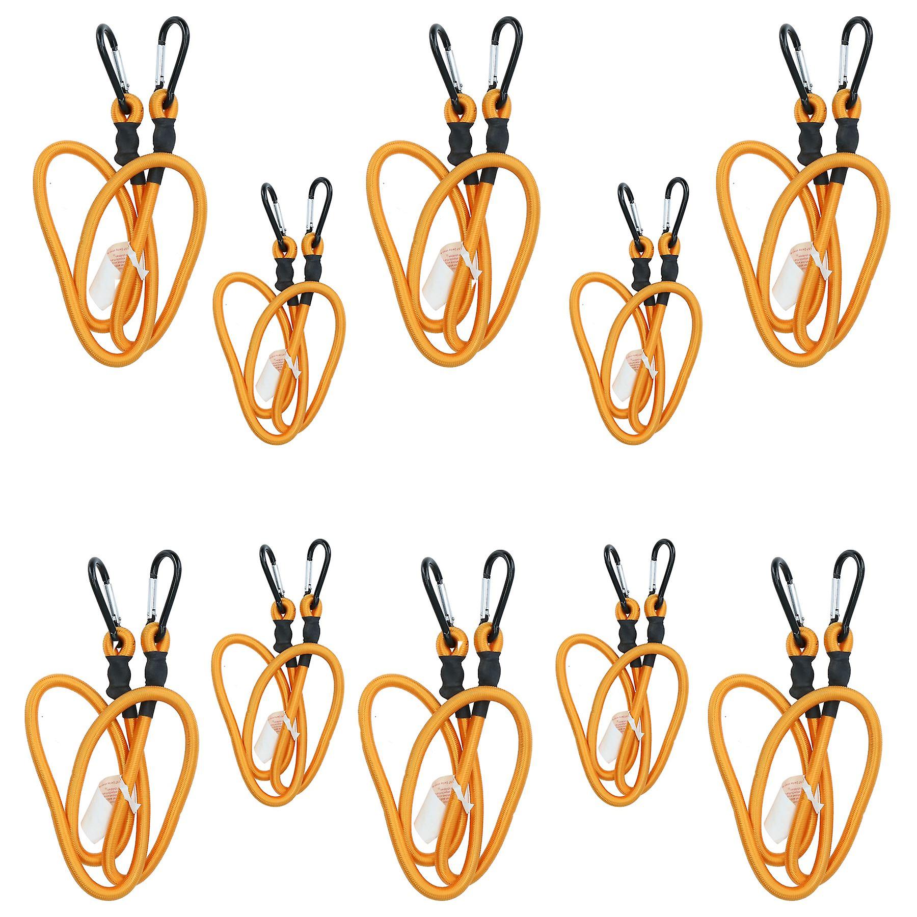 48” Bungee Rope with Carabiner Clips Cords Elastic Tie Down Fasteners 10pc