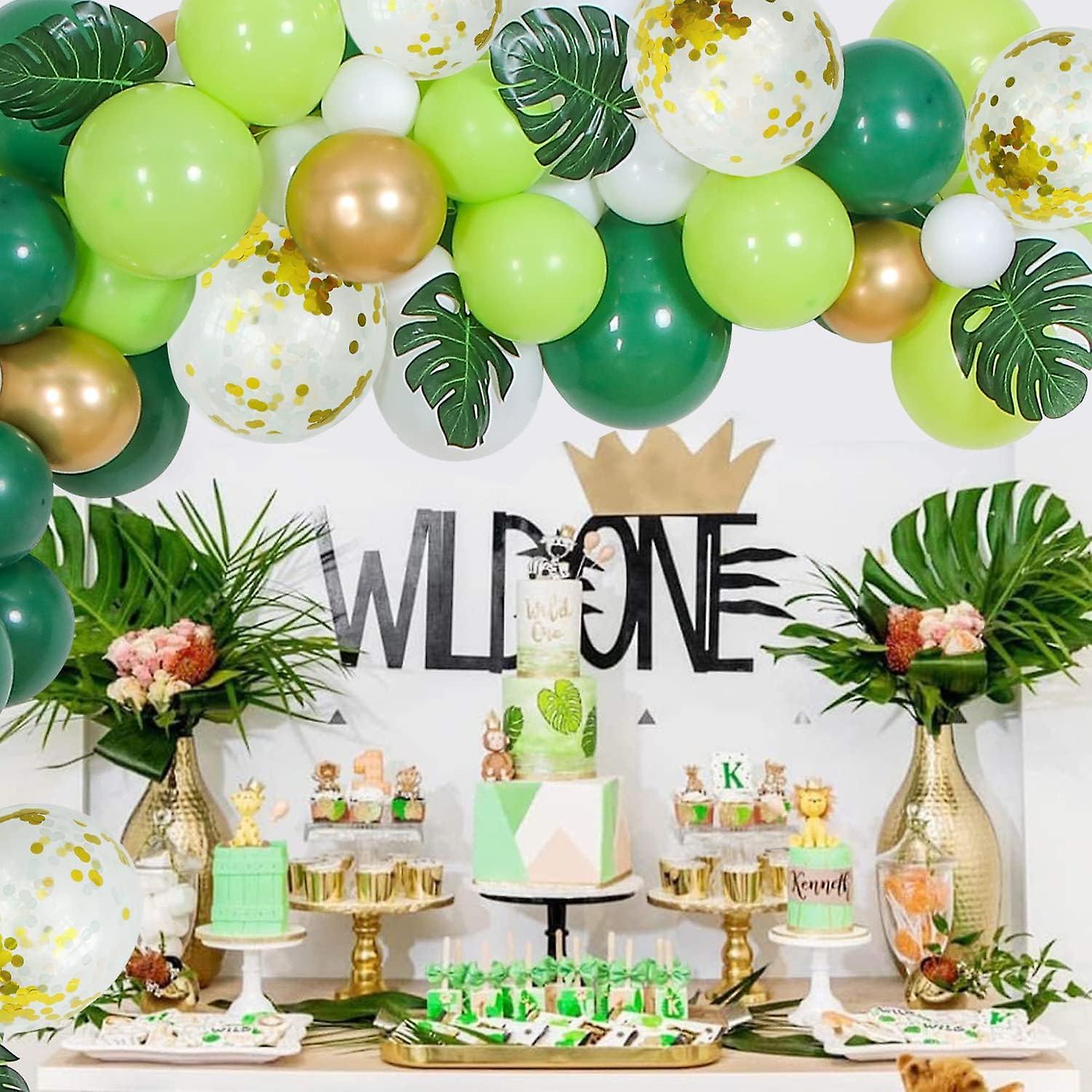Toylin Green & White Balloon Garland Arch Kit - Includes Confetti Balloons & Banner For Birthday, Baby Shower Decor - View #3