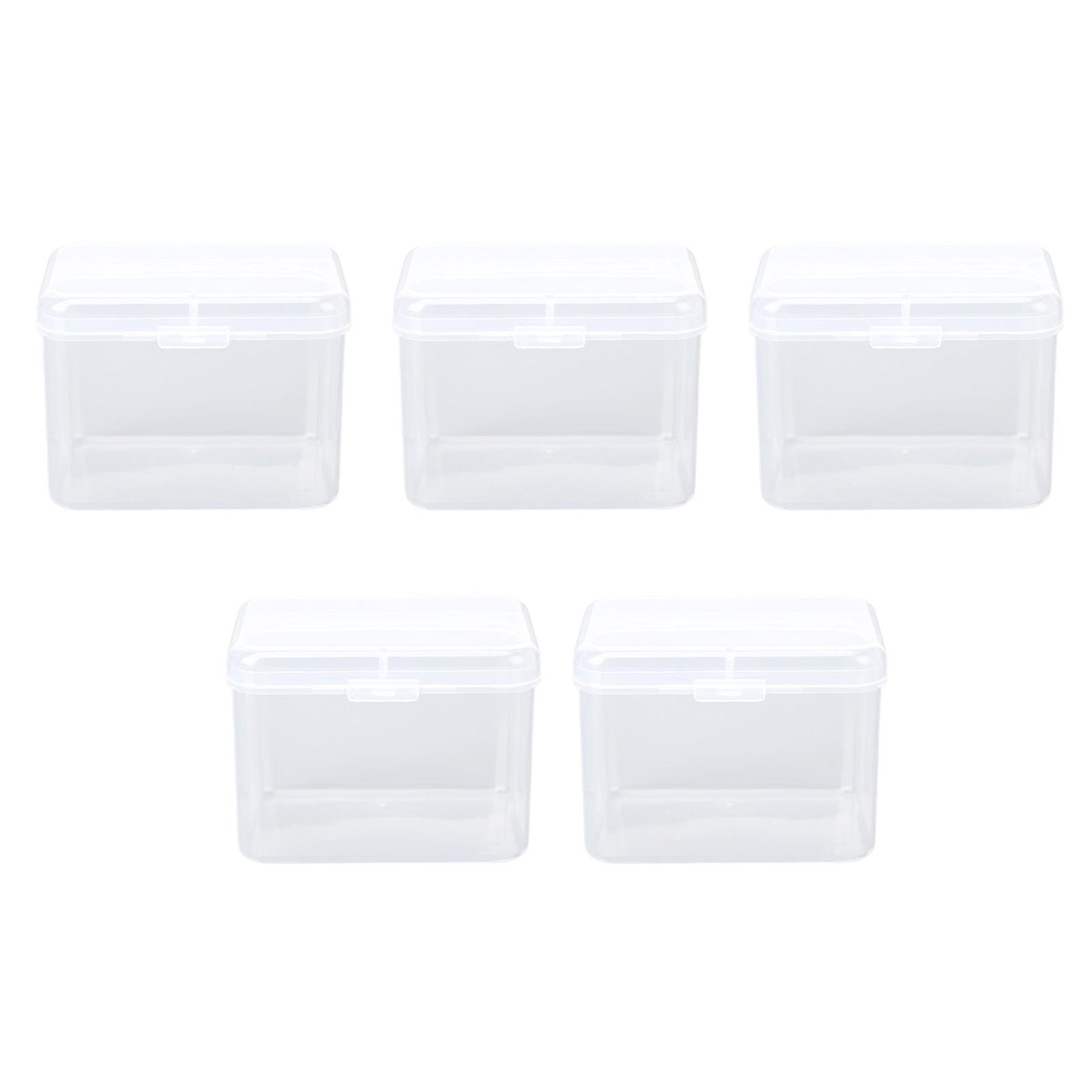 5PCS Sponge Transparent Storage Box Multipurpose Portable Clear Small Plastic Container