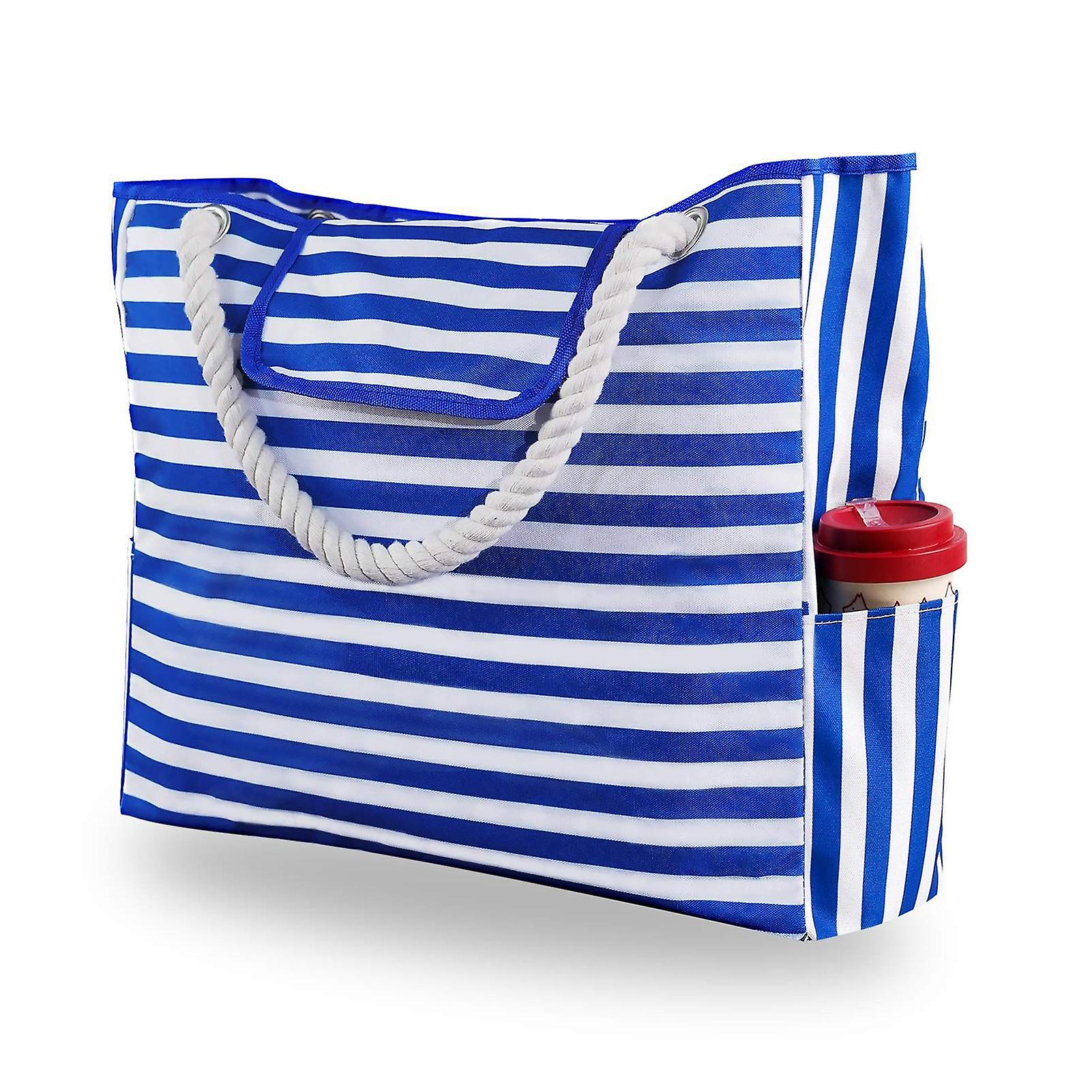Women's Large Capacity Shoulder Bag Striped Snap Closure Shoulder Bag