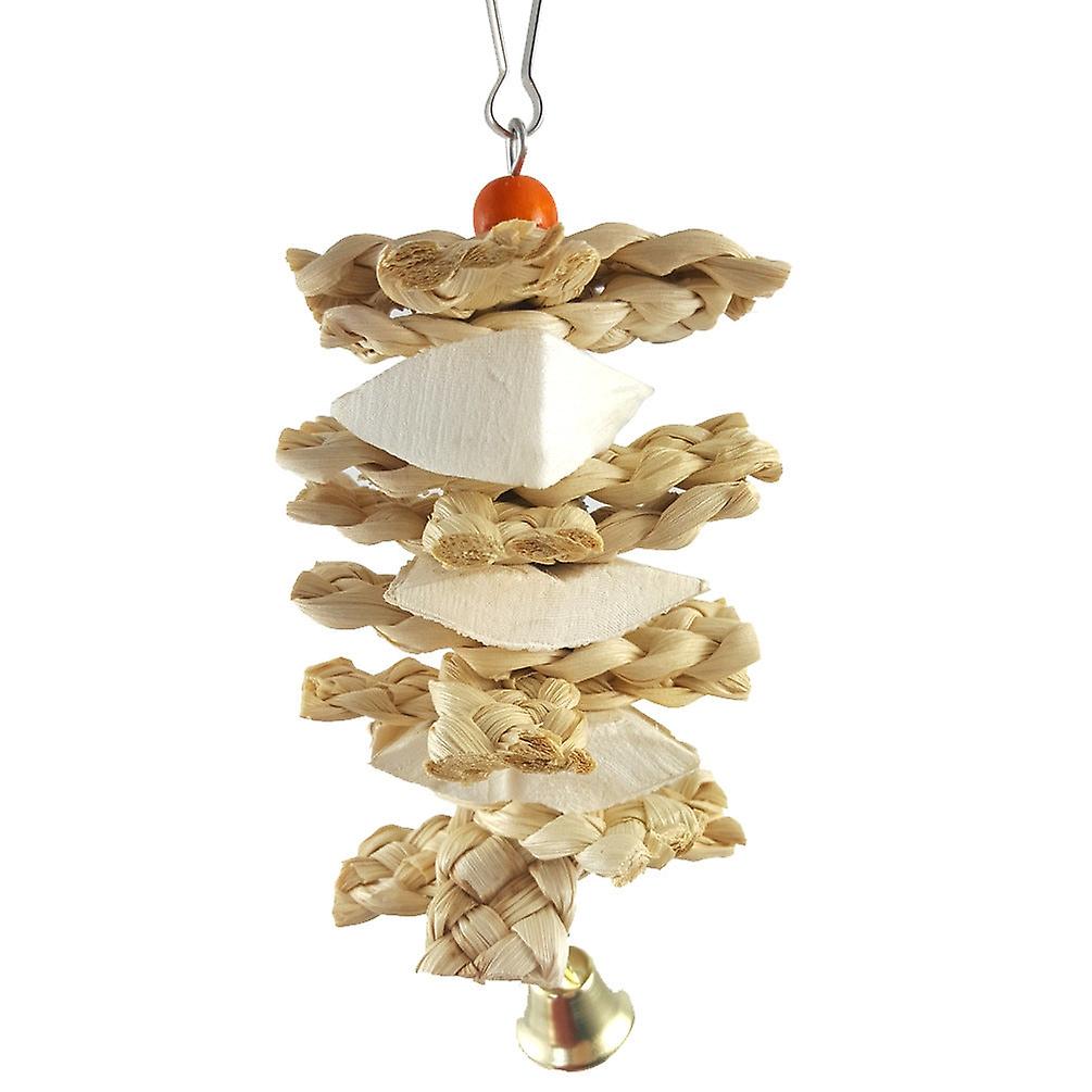Safe Non Toxic Bird Toys Parrot Supplies Cuttlebone Calcium Supplement String Straw Wooden Bite