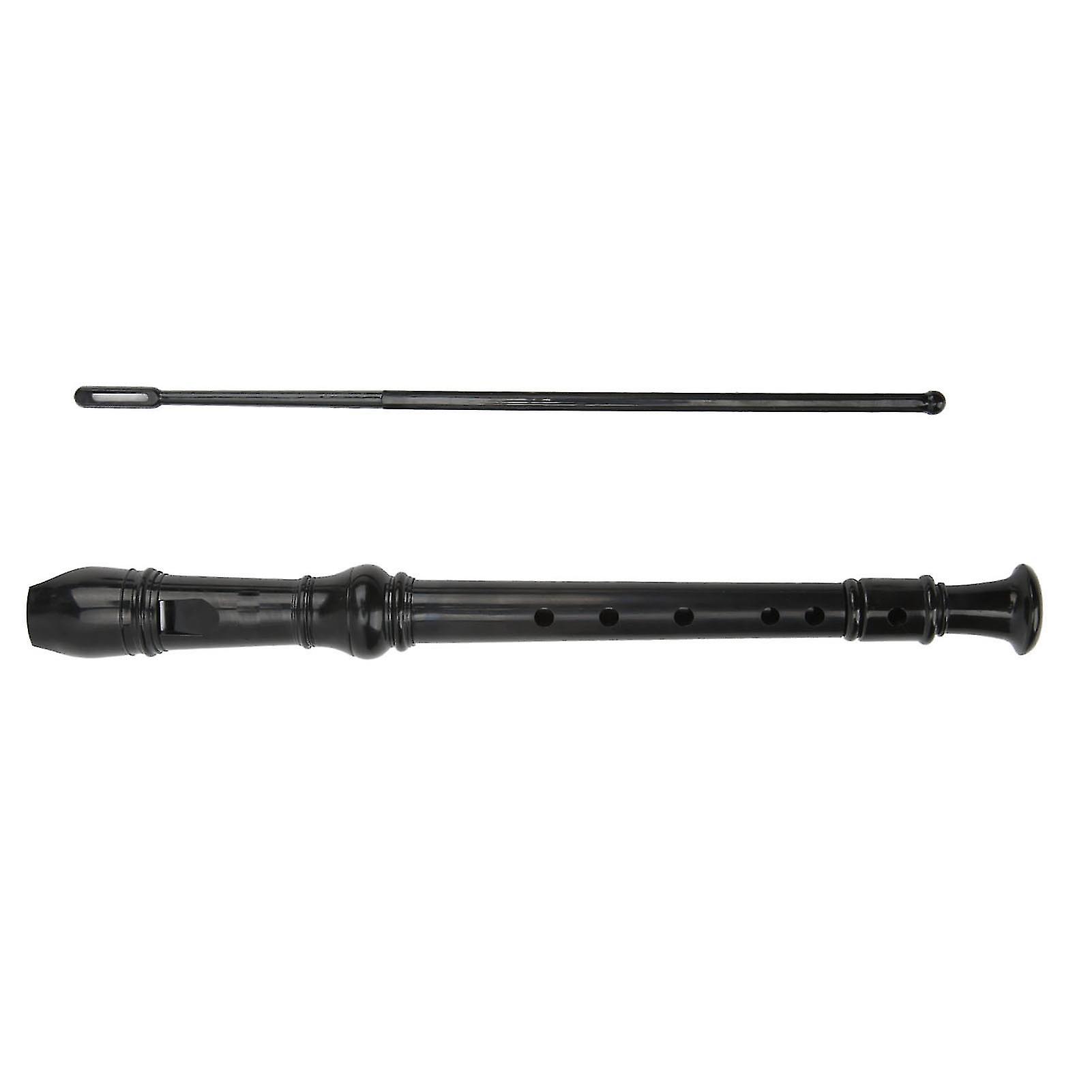 Sopraano-nokkahuilusoitin saksalaistyylinen ABS 6 reikää musta