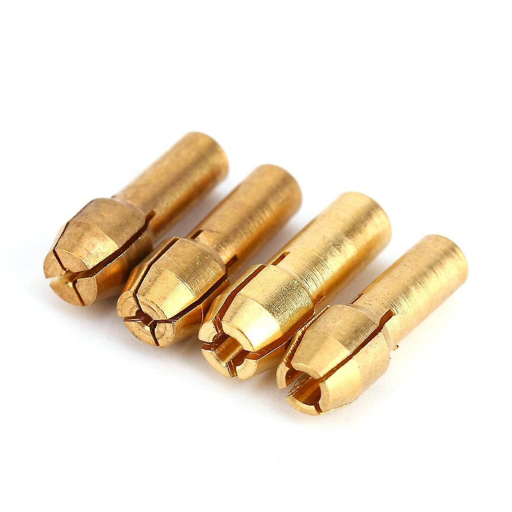 DTCY Hot 4pcs Rotary Multi Tool 1/1.6/2.35/3.2MM Brass Collets Adapter Nut Kit Set Rotary Tools Fit