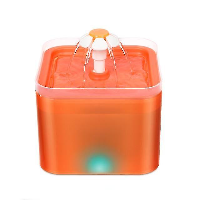 Drinking Fountains Automatic Cat Fountain Water Drinking Feeder Bowl Pet Dog Cat Water Dispenser Mute Automatic Orange