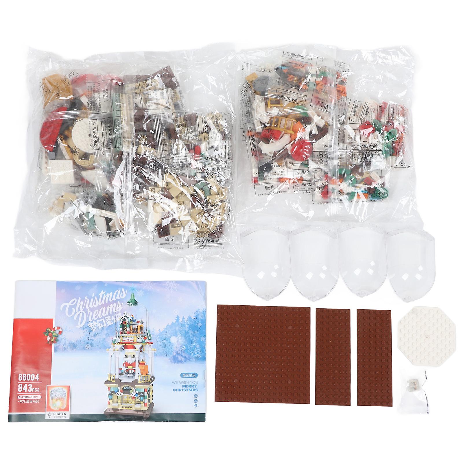 843PCS Building Blocks Christmas Model Set Educational Toy Creative DIY Assembly with Battery Included Perfect for Kids Aged 6 and Abov