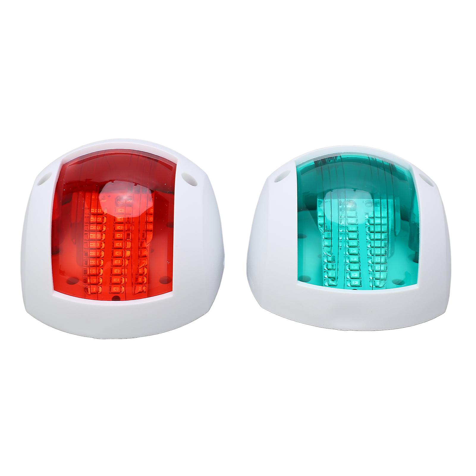 2Pcs Marine Boat Boat Signal Light LED Navigation Bow Lamp Red Green Ship Board Light for Sailing DC 12V‑24V 3WWhite