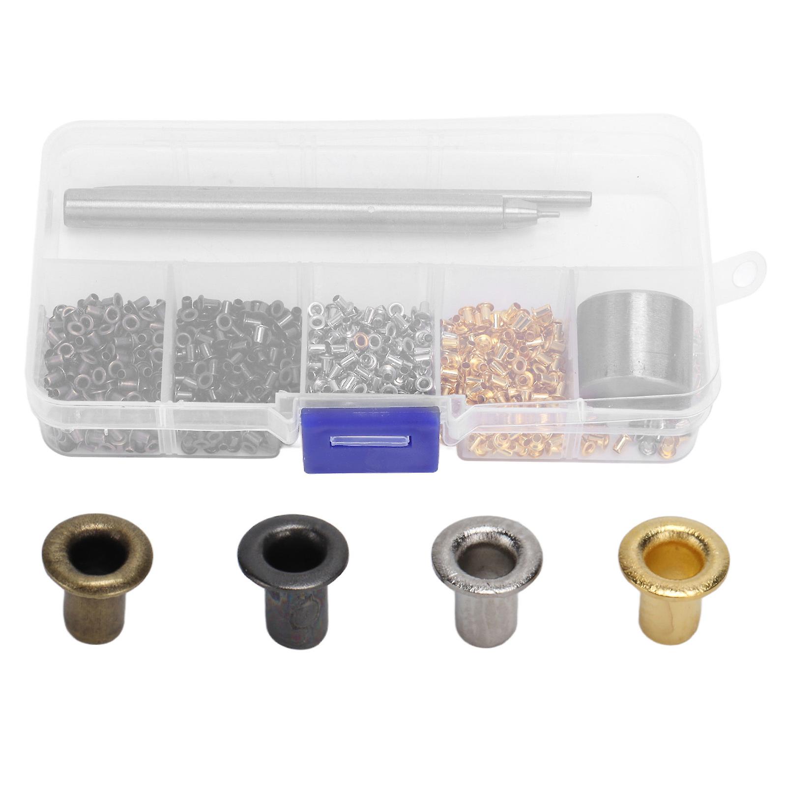 Metal Grommet Tool Kit - Electroplated Eyelet Set for Shoes, Bags, and Clothing with Storage Box
