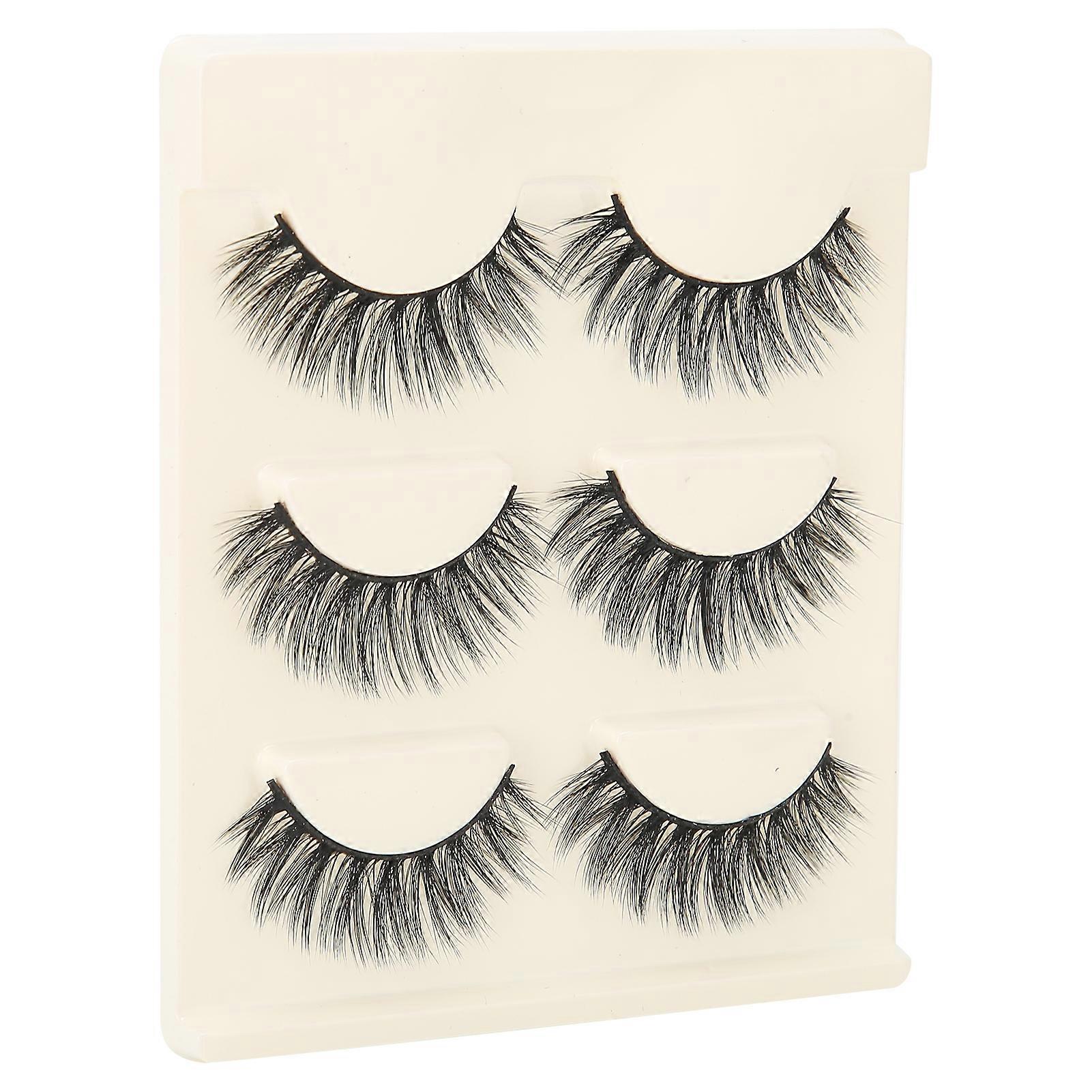 3 Pairs Thick Curly False Eyelashes ThreeDimensional False Lashes Stage Makeup Tool