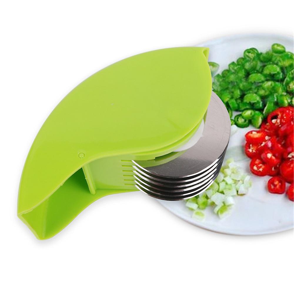 Herb Roller Mincer, Manual Hand Scallion Chive Mint Cutter with 6 Stainless Steel Blade Vegetable Chopper Home Kitchen Tool