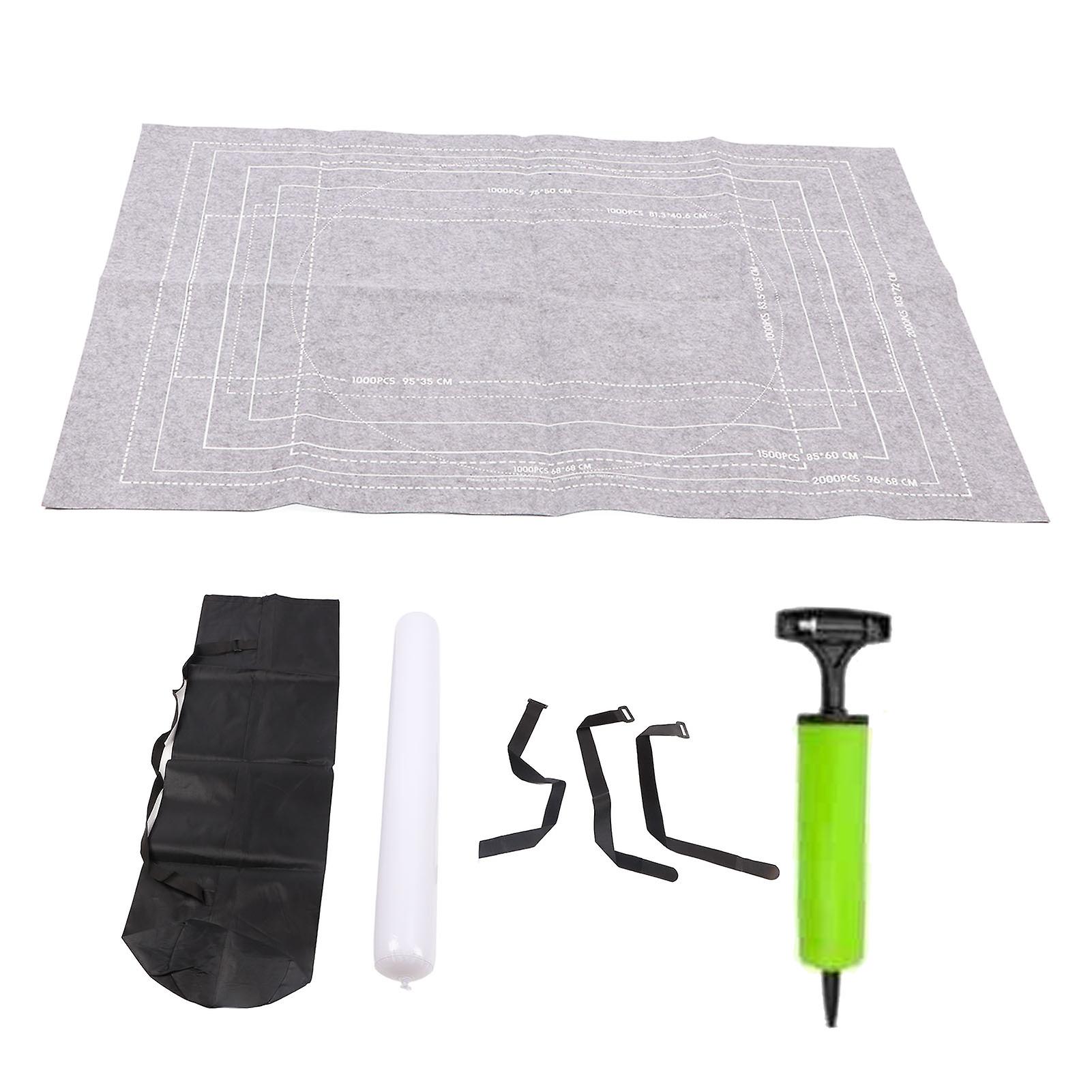 Grey Non-Slip Roll-Up Puzzle Mat with Inflatable Pump & Storage Bag