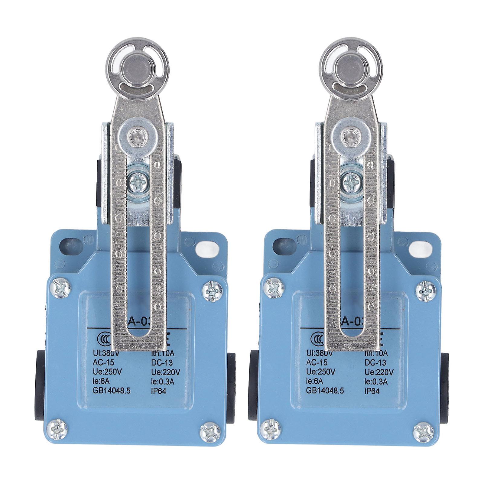 2Pcs Momentary Limit Switch Adjustable Roller Micro Limit Travel Switch for CNC Mill 3D Printer Plasma Cutter