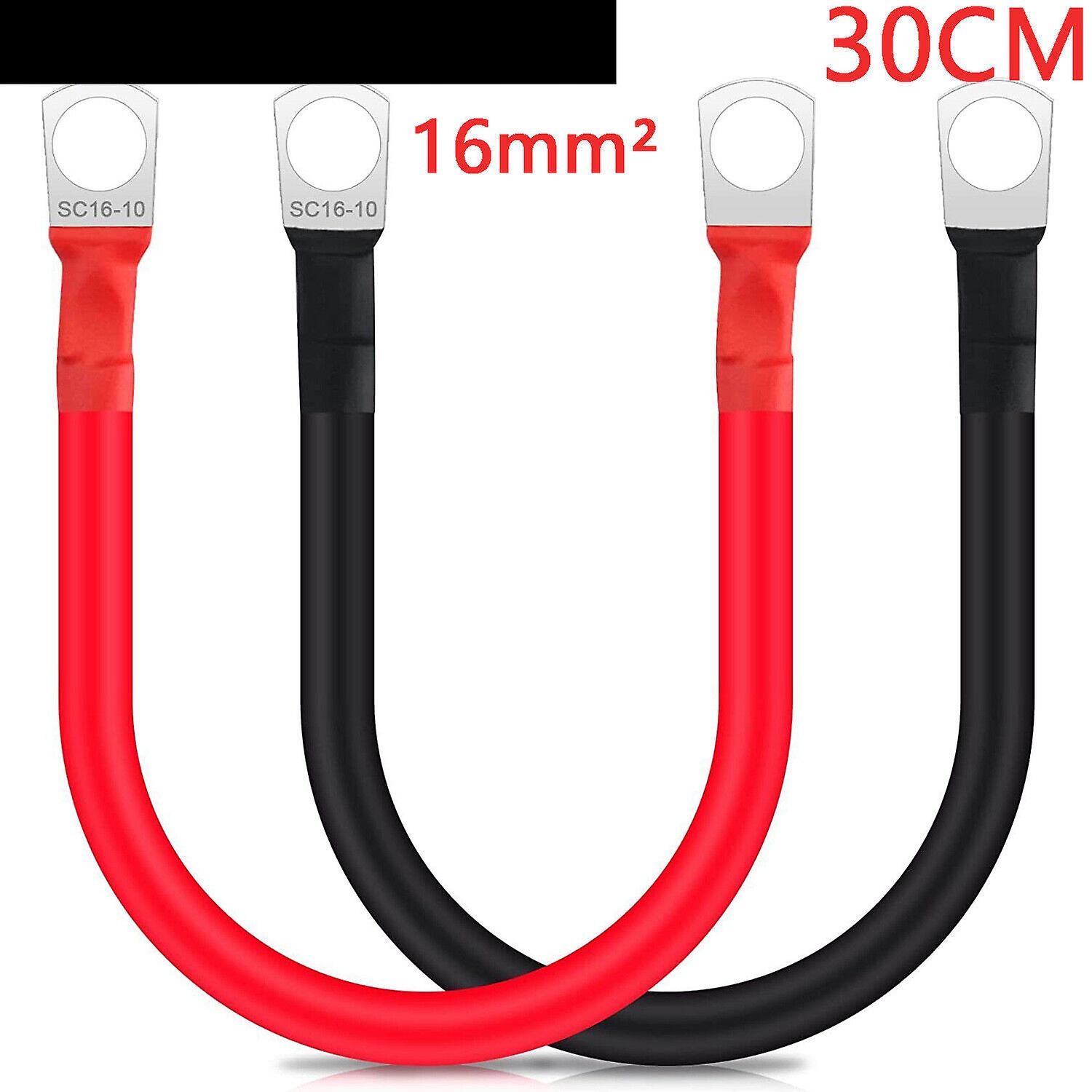 2 pieces battery cable 30cm battery cable 12V copper cable copper power cable