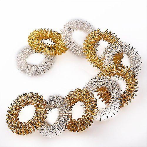 10pcs Mini Spring Decompression Finger Massage Ring Finger Massager Multicolor Mini Spring Ring Massage Ring