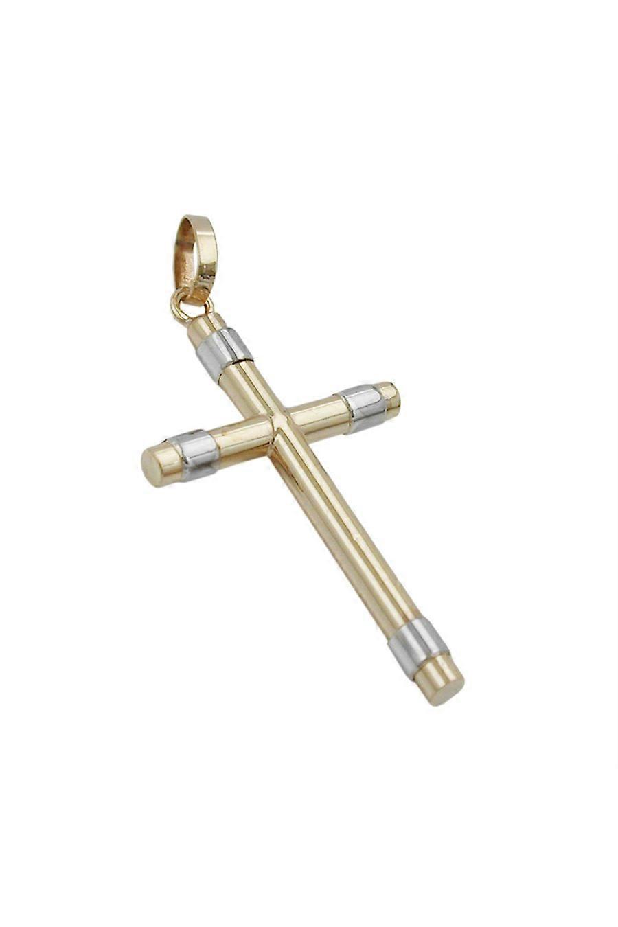Pendant Cross Bicolored 9k Gold - Gl430848