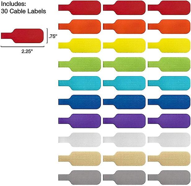 Cable Labels: Multi-color (105 Pack) - Write On Cord and Wire Labels