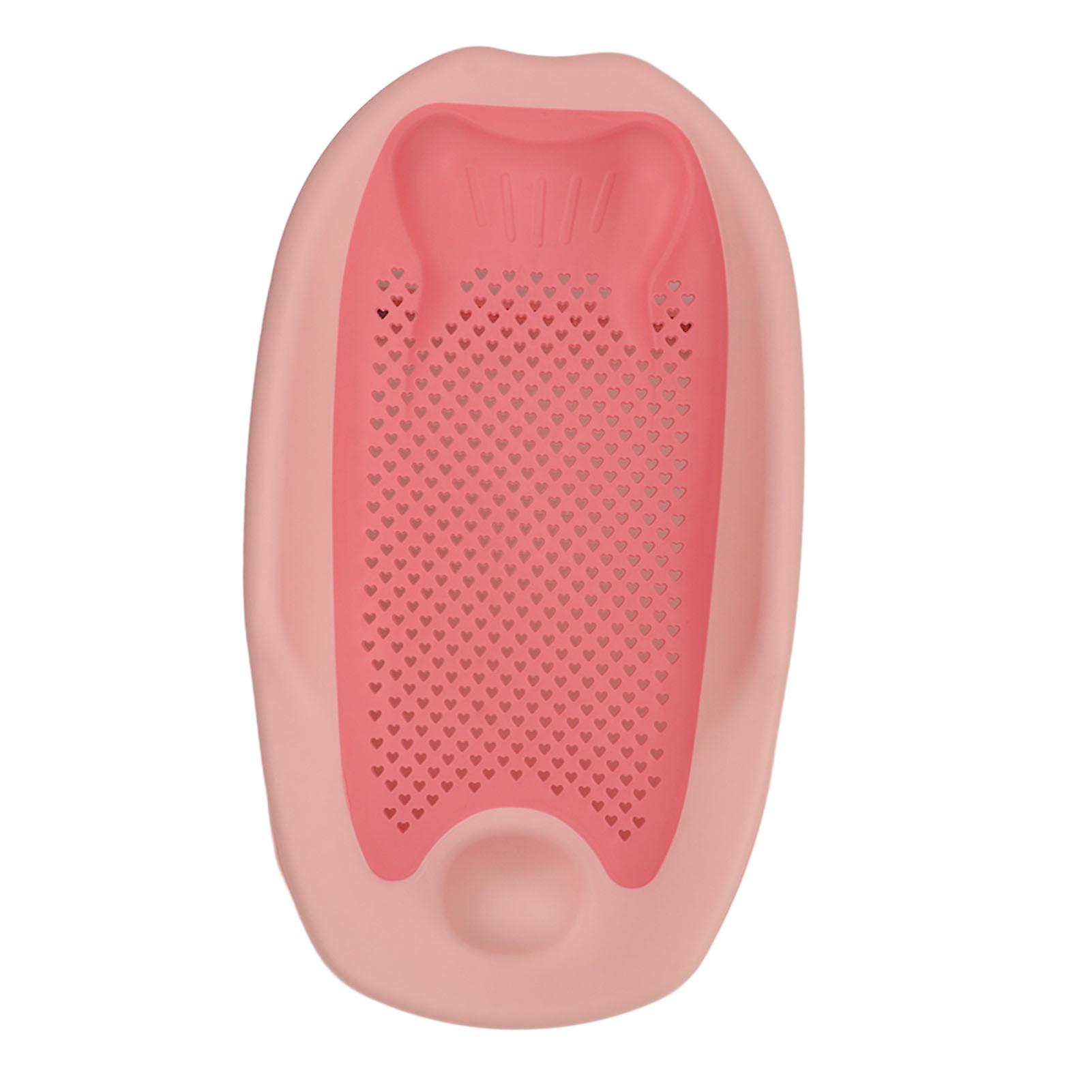 Support de baignoire pour bébé pliable et ergonomique, en forme de cœur, motif creux, rose
