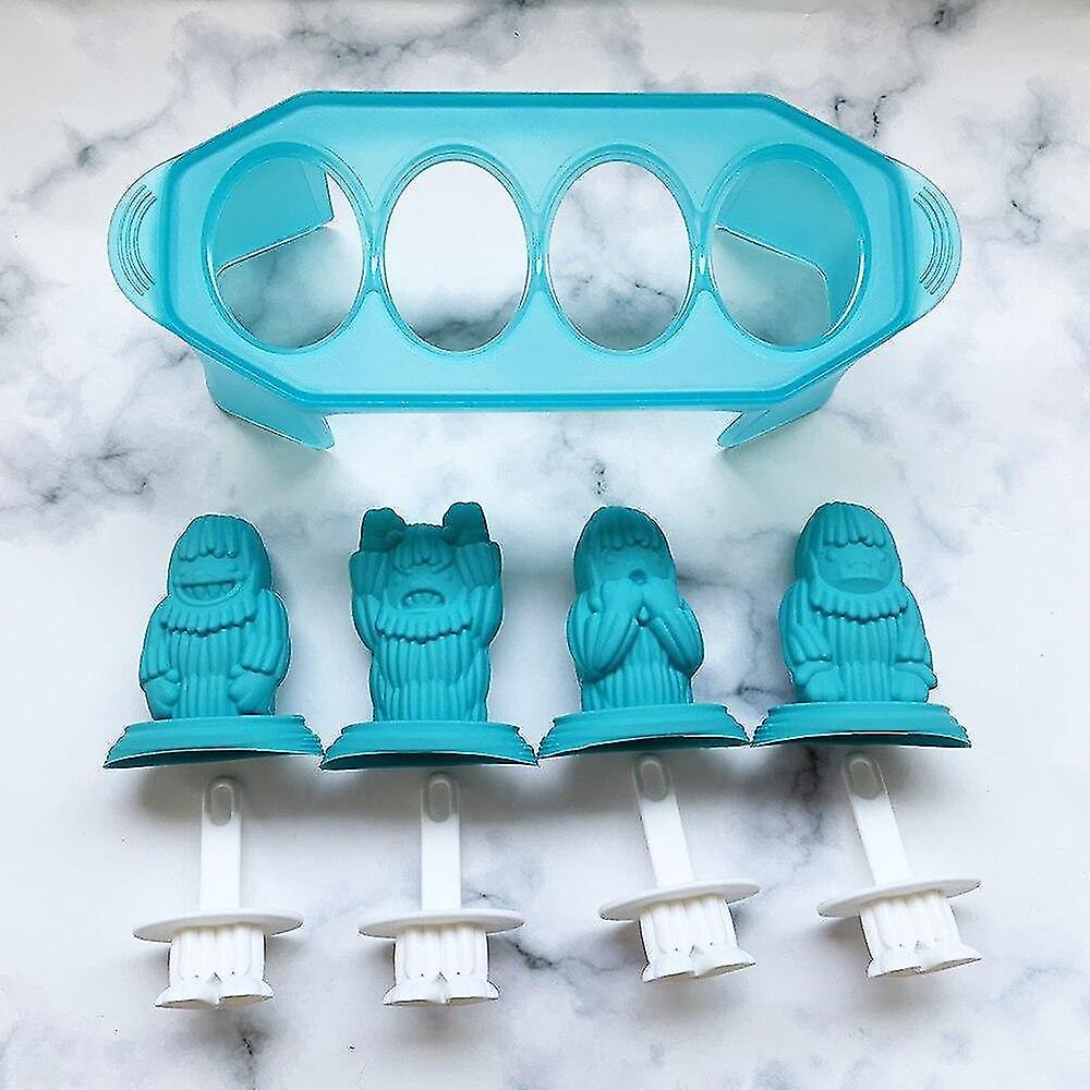 Ice Cream Maker Freezer Bowls Silicone Ice Cream Mold Diy Homemade Popsicle Molds Freezer Juice 4 Cell Big Size Ice Cube