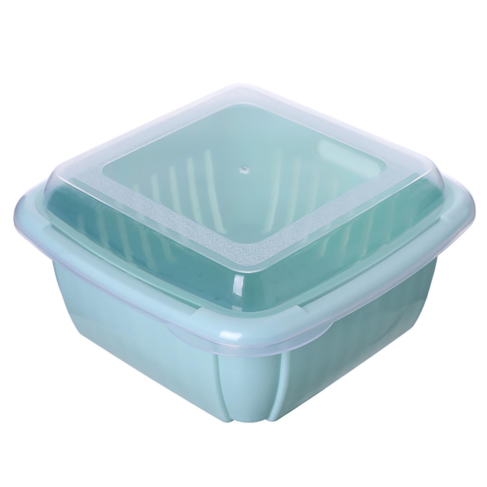 Vegetables Fruit Washing Basket Double Layer Multifunction Fruit Strainer Basket Vegetable Washing Food Strainers with Lid for Kitchen