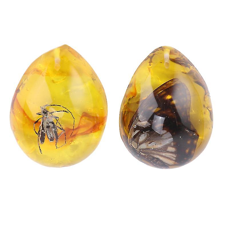2pcs Amber Fossil Insect