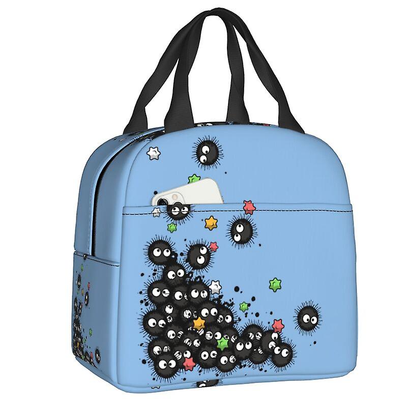أنيمي Totoro سخام العفاريت صندوق الغداء للنساء مبرد حراري طعام معزول حقيبة غداء أطفال المدرسة نزهة الطالب حقائب حمل