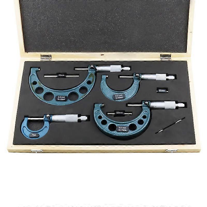 4Pcs 0-100mm 0.01mm Metric Gauge Vernier Caliper Outside Micrometers Thickness Gauge Measuring Cali