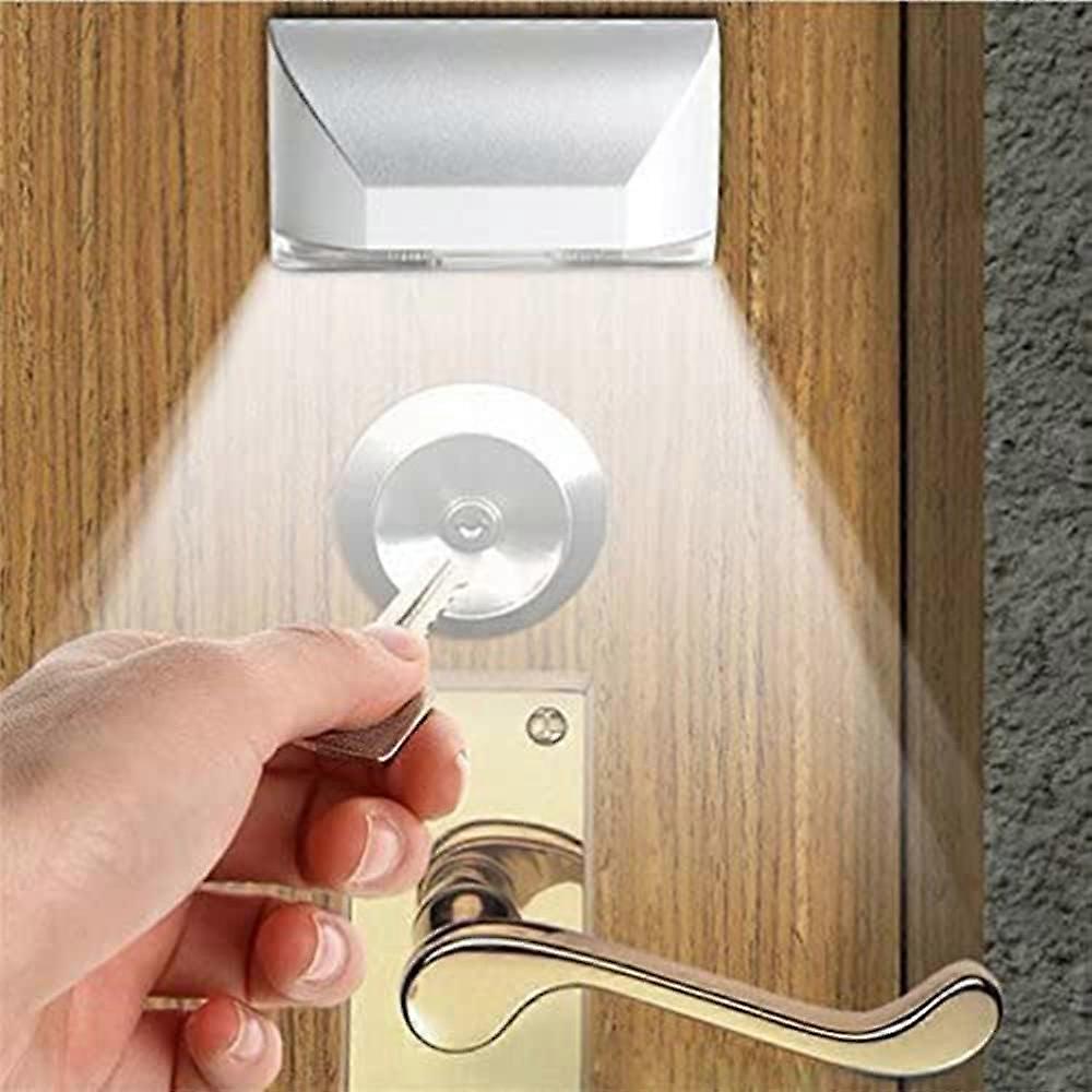 Key Hole Light Battery Powered PIR Infrared Wireless Auto Sensor Motion Detector Door Key Hole Light with 4 LED Bulbs LED Faucet Light Key Hole/Door L