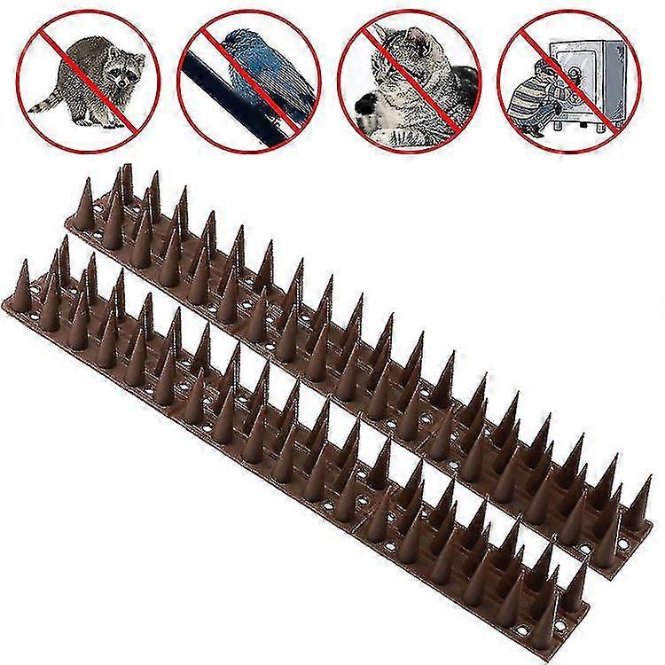 14 Pieces Of 33cm Three Section Plastic Anti Cat Thorn Roof Anti Bird Thorn Plastic Deterrent Spikes