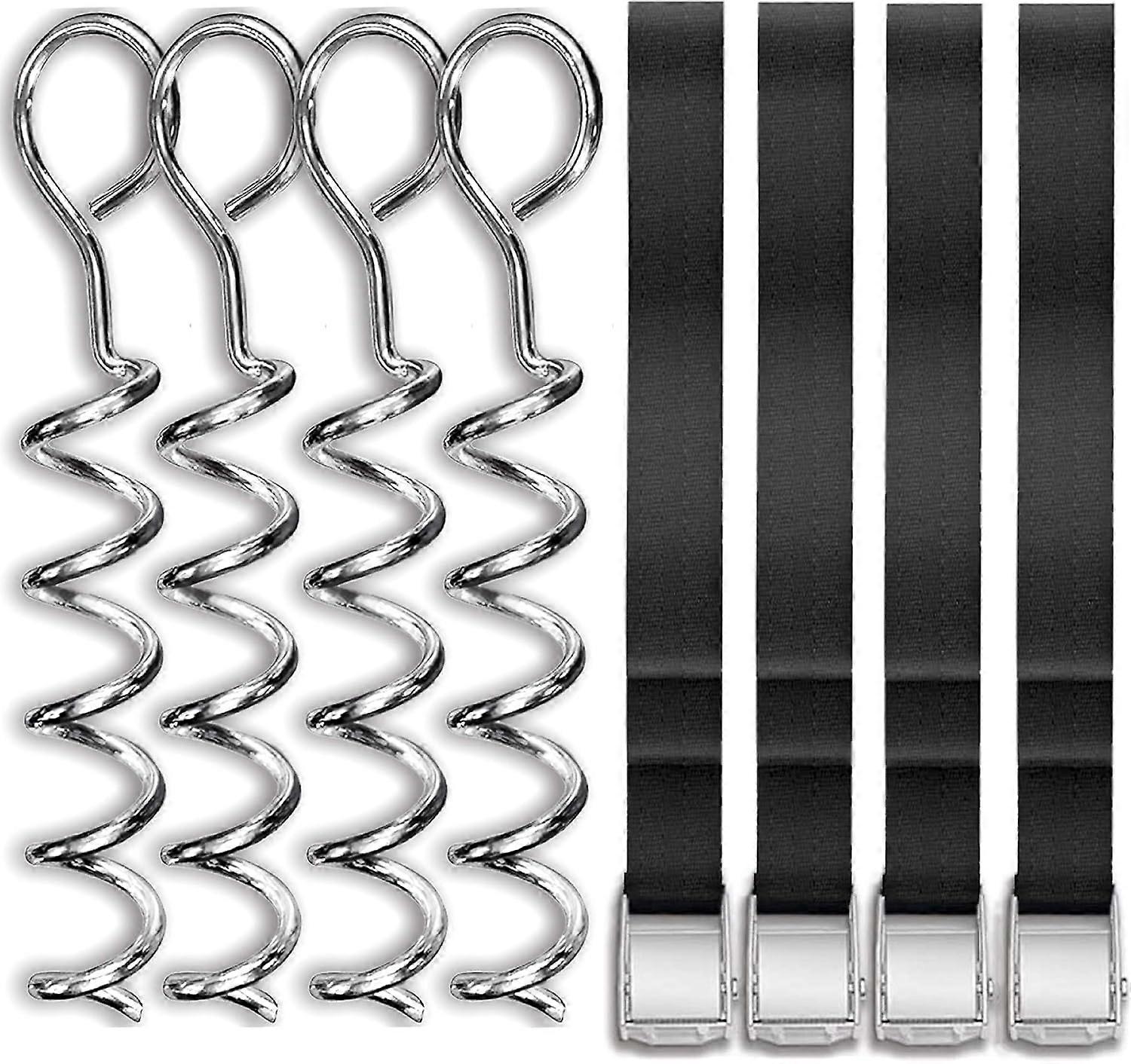 Rugged and Galvanized Available in Larger Anchor Span Kits | Trampoline Wind Posts | Ground Anchors Heavy Duty | Screw Anchors, Pack of 8