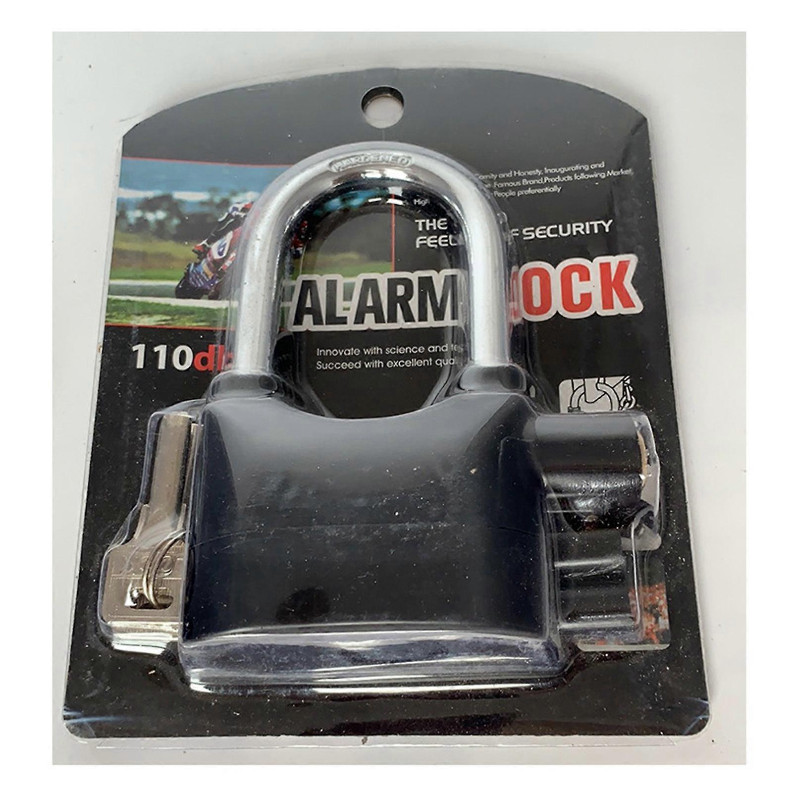 Security Alarm Lock Black Delicate Structure Waterproof Universal Security Alarm Padlock For Motorcycle Motor Bicycle