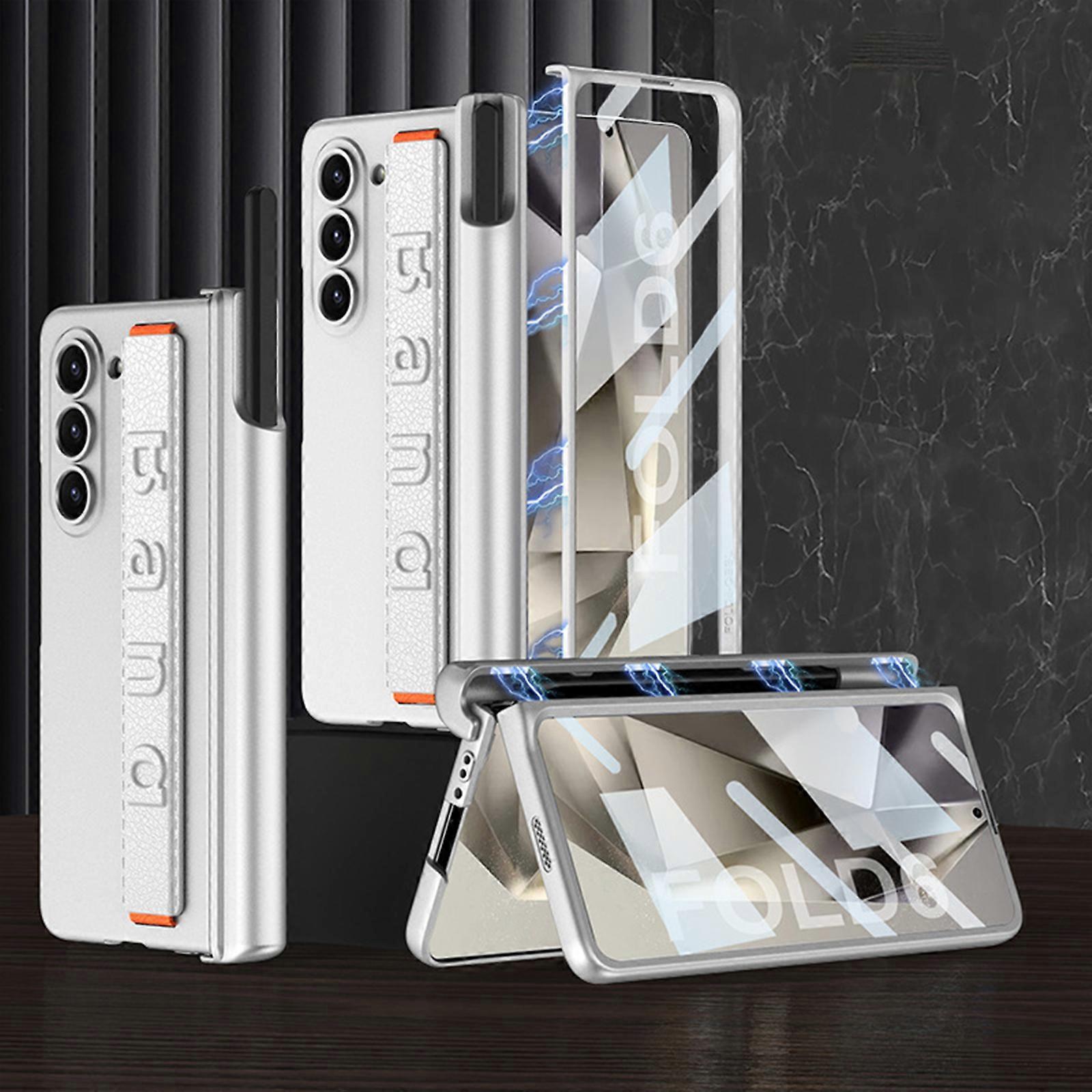 Strap Case for Samsung Galaxy Z Fold 6 Case with S Pen Holder & Magnetic Hinge Protection,Screen Protector Case for Galaxy Z Fold 6 Case