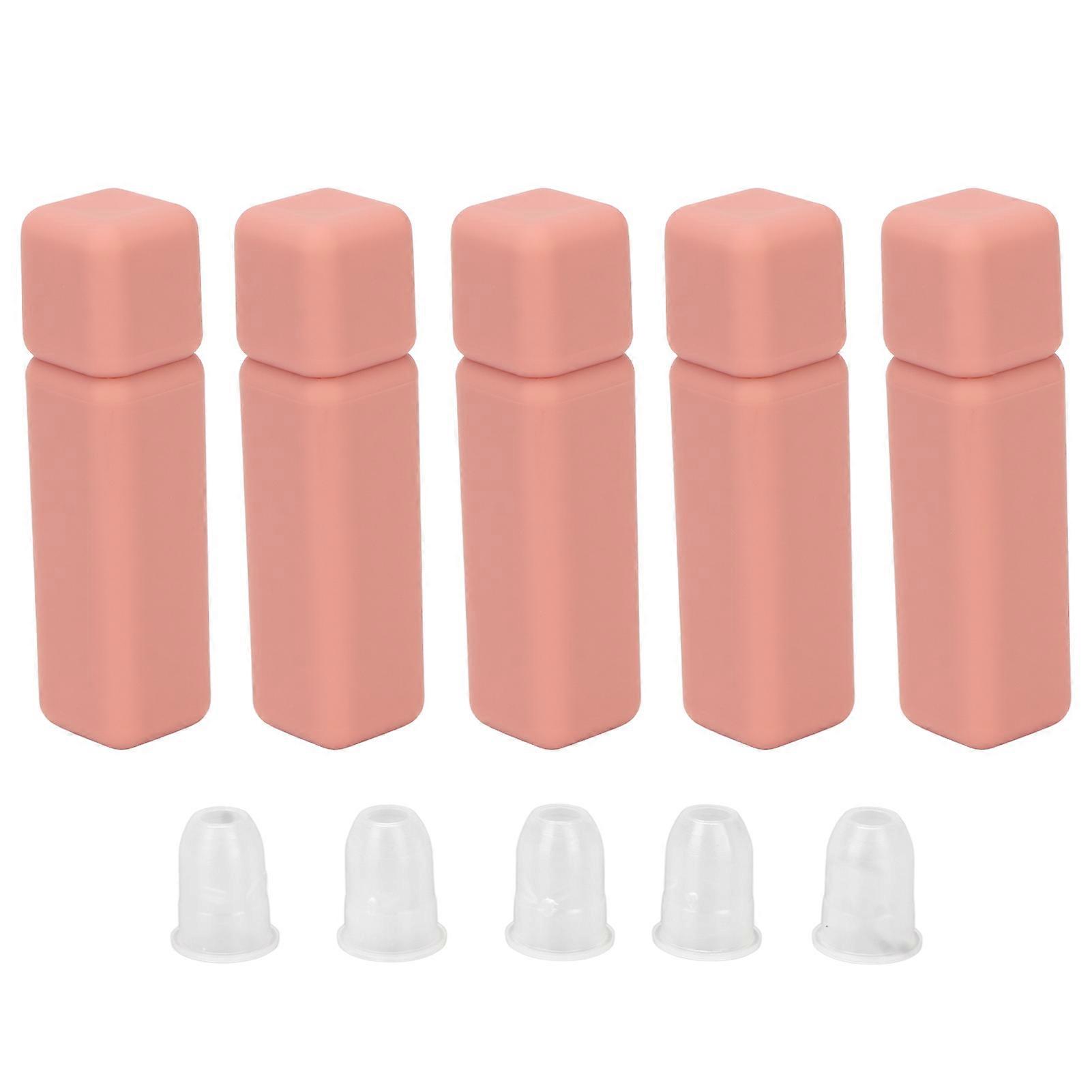 6ml Lip Gloss Tubes 5pcs Rubber Paint Frosted Texture Diy Lip Stain Refillable Empty Bottles With Plugs