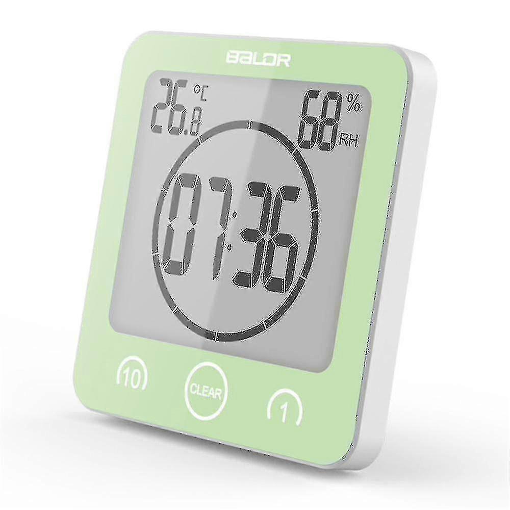 Badezimmeruhr, Duschtimer Alarm Digitaluhren, Badezimmer Wasserdichte Küche Timer Uhren mit Thermometer Hygrometer für Dusche Kochen Make-up