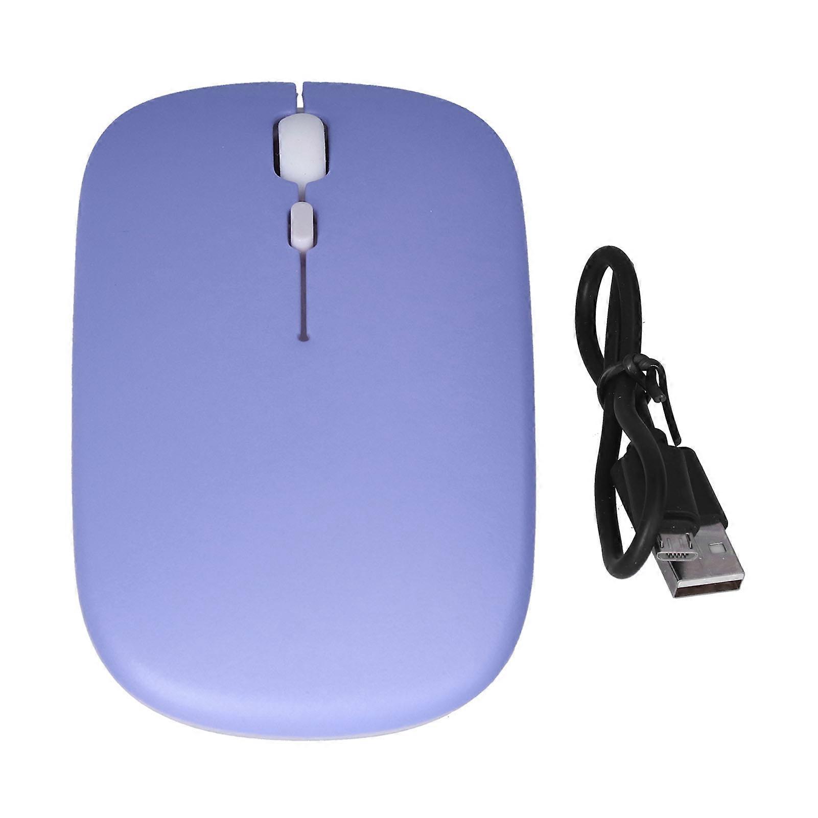 Wireless Mouse Rechargeable DualMode 2.4G Ergonomic Mute Optical Computer Accessories(Purple )