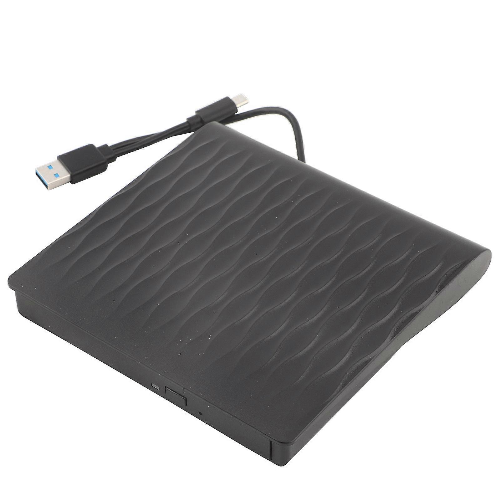 Portable 12.7mm USB 3.0 Raised Grain External Optical Drive Black for Desktop Notebook