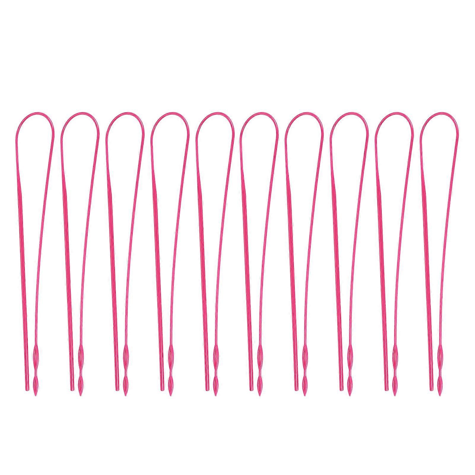 10pcs Plastic Flexible Drawstring Threaders DIY Easy Threader Drawstring Replacement Tool Threader Tools for String Rose Red