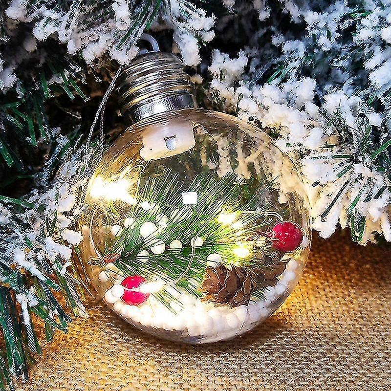 8cm 1-10x juledekoration kugler træ ornament bolde Xmas fest bryllup