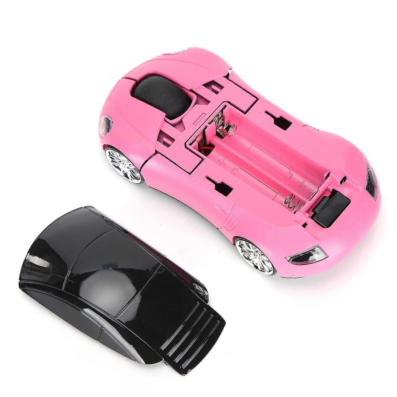 Laptop Mouse Smart CarShaped Portable 2.4G Cordless Mouse with USB Receiver for Office Laptop Computer Tablet(Pink )