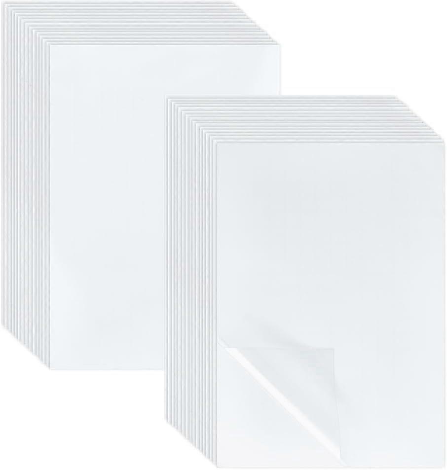 100 ورقة A5 من صفائح تغليف PET ذاتية اللصق غير لامعة بغشاء تغليف بارد مقاوم للماء مقاس 8.4 × 5.2 بوصة لبطاقات الملصقات واللوحات الفوتوغرافية