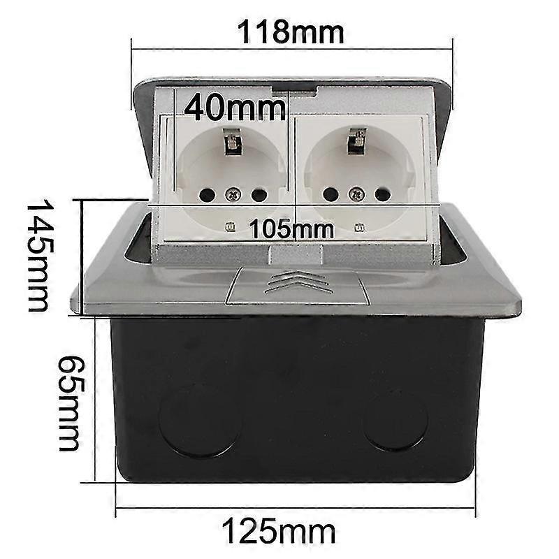 Europe Standard Socket 2 Way Power Outlet Aluminum Alloy Box Pop-up Floor Socket Usb Rj45 Internet Outlet 250v 16a Universal