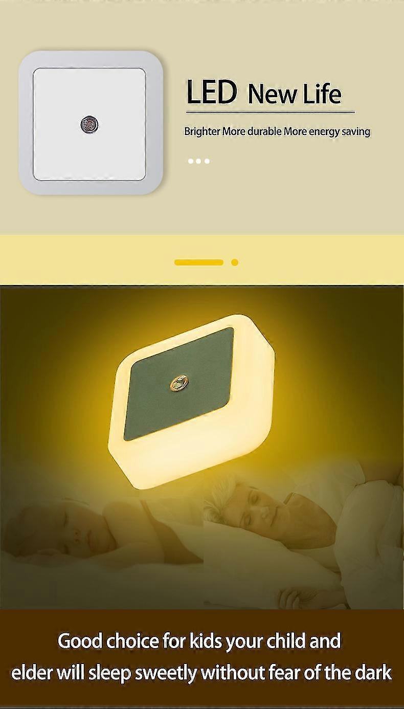 Warm Light Warm Color Square Led Intelligent Light Control Induction Night Light