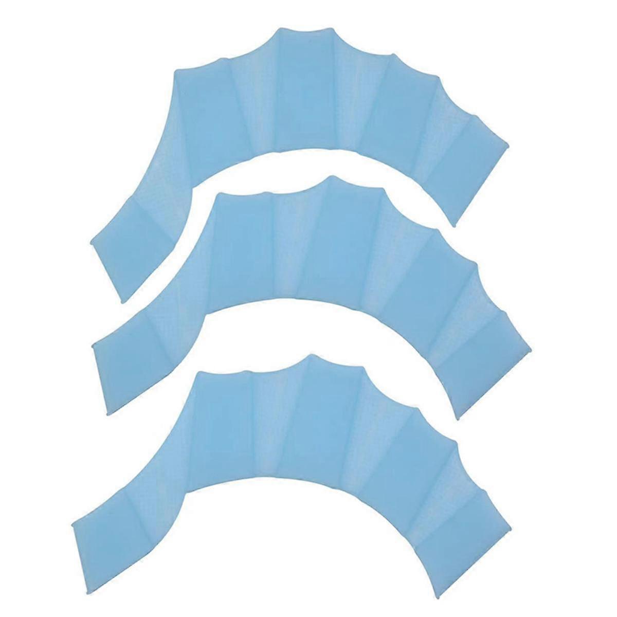 Mănuși de mână de înot din silicon pentru înotător înotător începător Freestyle Palm Trainer pentru iubitorul de înot Blue S