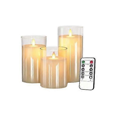 Glass Led Flameless Candle With Remote Control