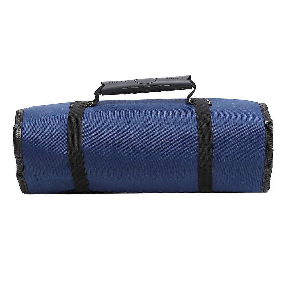 Multifunction Portable Motorcycle Tools Bag Universal Rolled Toolkit Pocket Large CapacityBlue