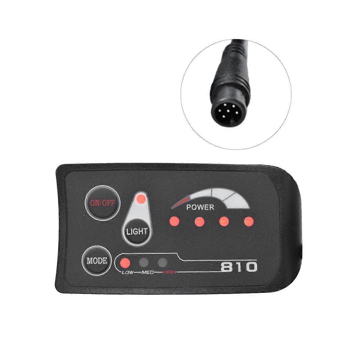 6PIN S810 E-Bike Meter LED Display IP65 36V UART for Electric Bike Electric Bicycle Meter(36V)